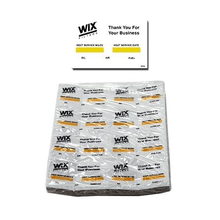 Wix Filters Oil Change Decals WI1516
